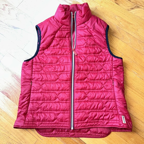 Hunter Jackets & Blazers - Hunter Puffer Vest Womens L Red Quilted Packable Lightweight Nylon Outdoor Layer